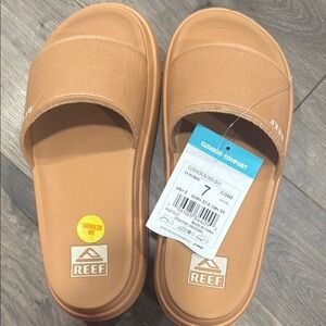 Reef Tan Slide Sandals